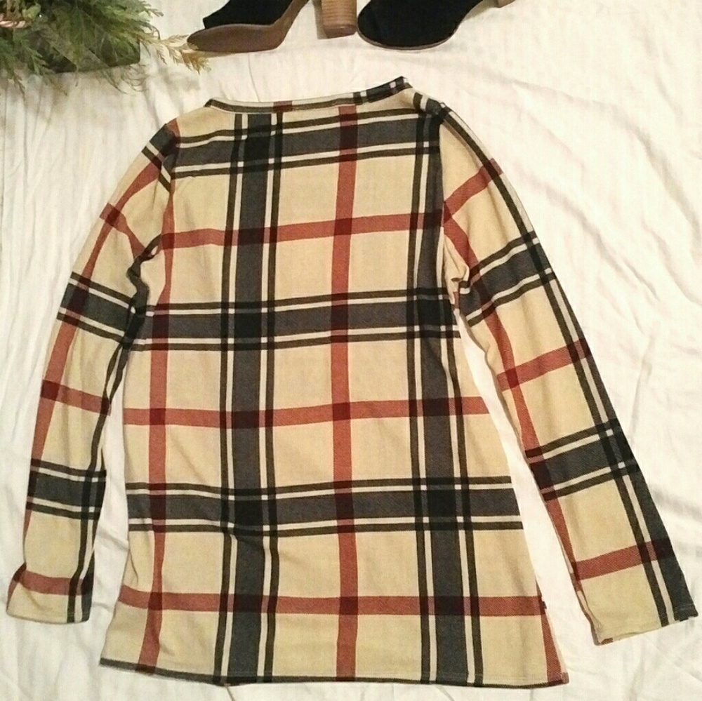 HP♥Ten 6 Ten Crewneck L/S Plaid Top - ONLY XL LEFT - Picture 5 of 6